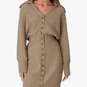 Sweater dress Trendy Long Sleeve Button Down Fall 2025